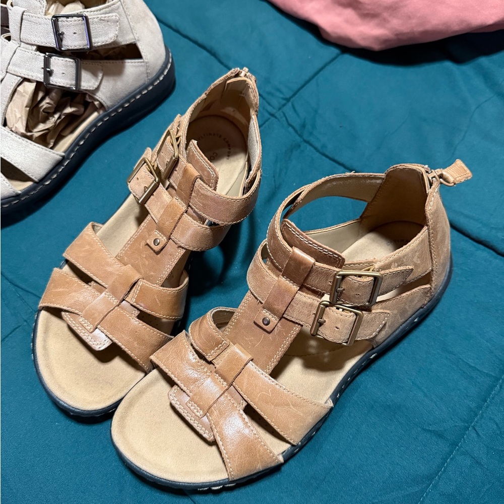 Clarks Brown Strappy Sandals